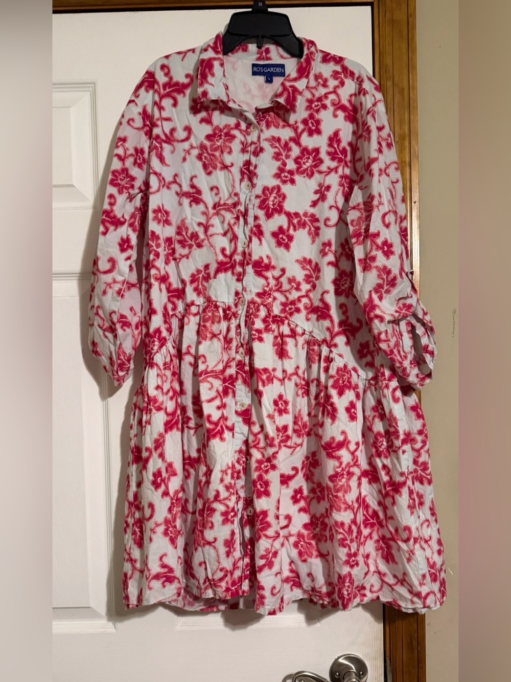 Tuckernuck Ro's Garden Alma Floral Cotton Knees Length Sundress Shirt Dress L
